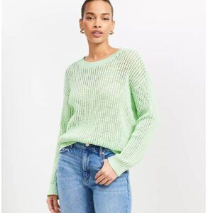 LOFT Green Open Stitched Sweater Size XS